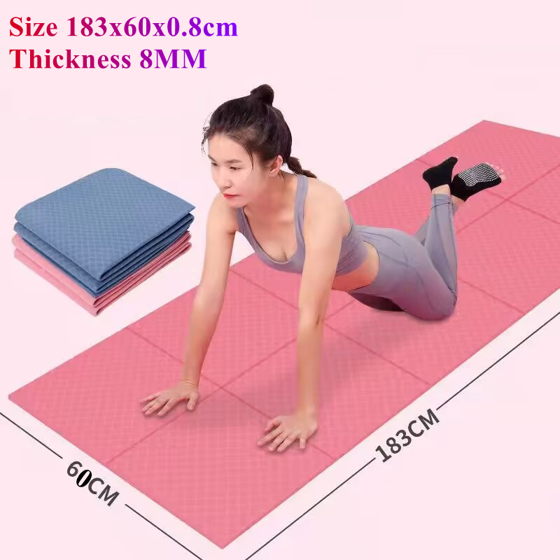 Pilates Yoga Matte - Vouw Draagbare 183x60CM Yoga Mat 8MM