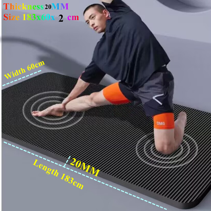Pilates Yoga Matte - 20MM Yogamat Antislip 183×60cm Dikke Sport