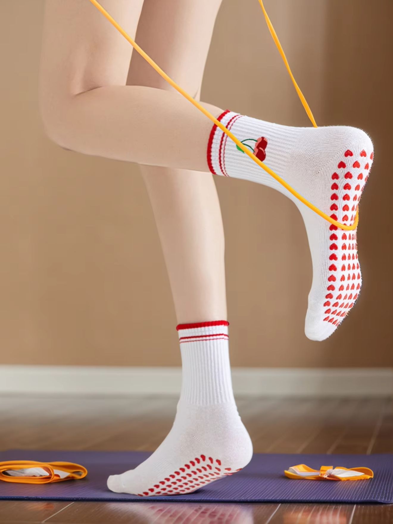Pilates & Yoga Elastic Band - 1 paar grensoverschrijdende professionele yogasokken, katoenen